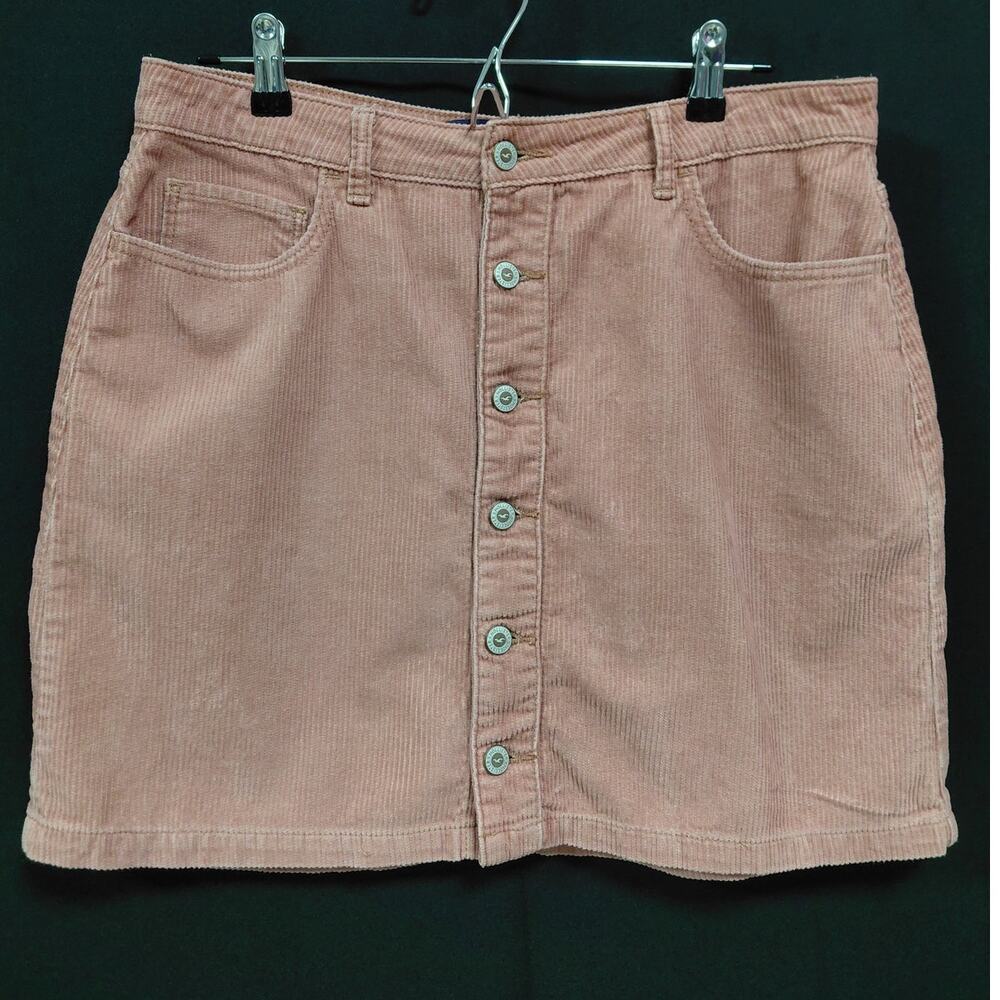 HOLLISTER CALIFORNIA High-Rise Ultra Skirt Pink Corduroy Women Size 15W32